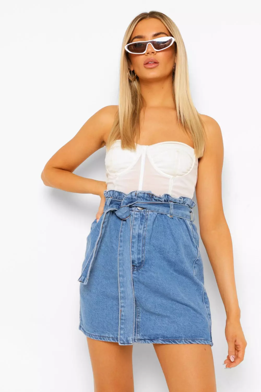 Boohoo paperbag clearance skirt